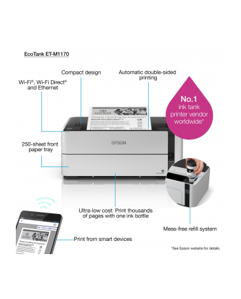 epson Drukarka EcoTank M1170  A4/39ppm/USB/Duplex/(W)LAN nr 2