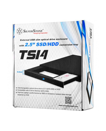 Silverstone SST-TS14B Adapter for 2.5 Inch SSD or HDD 9.5mm, black