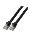 efb elektronik EFB Patch cord PŁASKI FLAT U/FTP, PVC, kat.6A 0.5m, miedź, czarny - nr 3