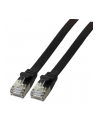 efb elektronik EFB Patch cord PŁASKI FLAT U/FTP, PVC, kat.6A 1m, miedź, czarny - nr 1