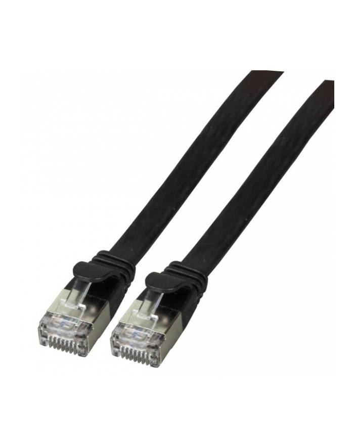 efb elektronik EFB Patch cord PŁASKI FLAT U/FTP, PVC, kat.6A 1m, miedź, czarny główny