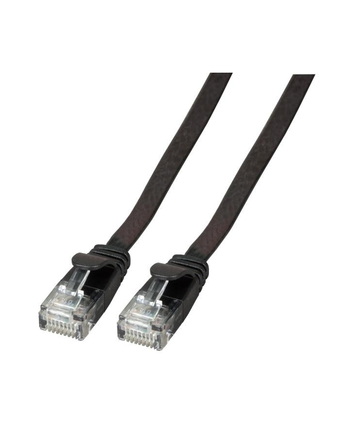 efb elektronik EFB Patch cord PŁASKI FLAT U/UTP, PVC, kat.6A 5m, miedź, czarny główny
