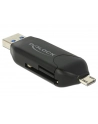 DeLOCK Micro USB OTG card reader + USB 3.0 A plug (black) - nr 11