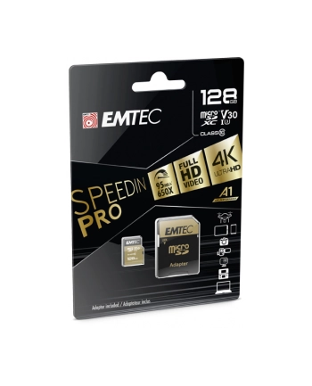 Emtec speedin PRO 128 GB microSDXC, memory card (Class 10, UHS-I (U3), V30) nr 1