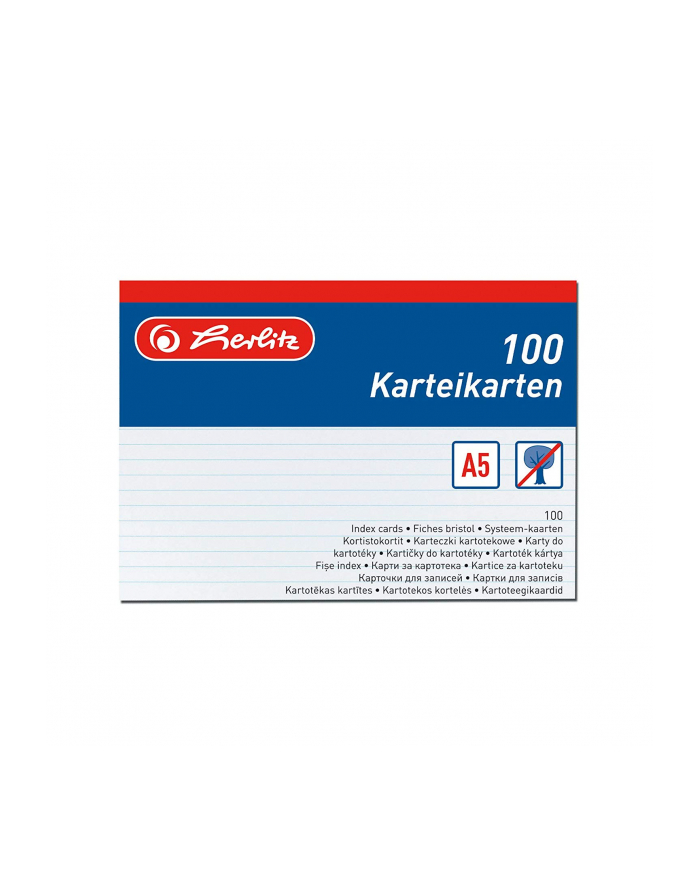 Herlitz index cards 100 pcs. Lin. white główny