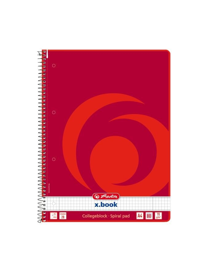 Herlitz Spiral Notebook lin. 28 rd A4 - checkered główny