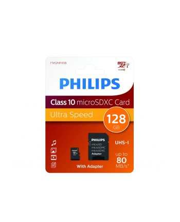 Philips 128 GB microSDXC, memory card (black, Class 10, UHS-I (U1))