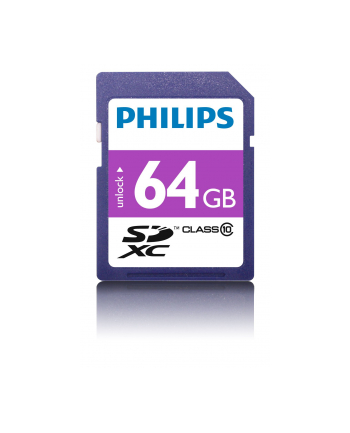 Philips 64 GB  SDXC, memory card (purple, Class 10, UHS-I (U1))