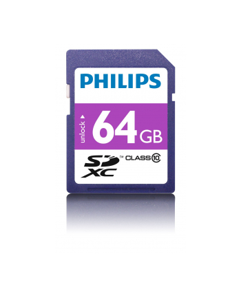 Philips 64 GB  SDXC, memory card (purple, Class 10, UHS-I (U1))