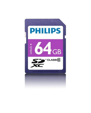 Philips 64 GB  SDXC, memory card (purple, Class 10, UHS-I (U1))