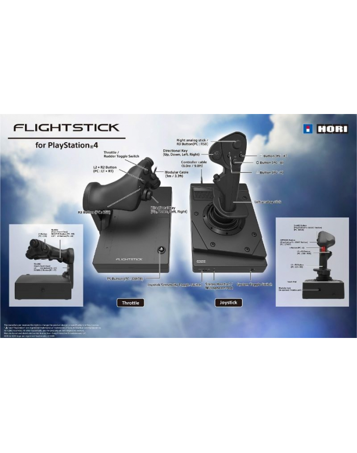 HORI HOTAS flight stick (black, PlayStation 3, PlayStation 4, PC) główny