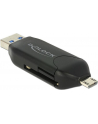 DeLOCK Micro USB OTG card reader + USB 3.0 A plug (black) - nr 15