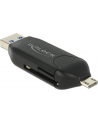 DeLOCK Micro USB OTG card reader + USB 3.0 A plug (black) - nr 18