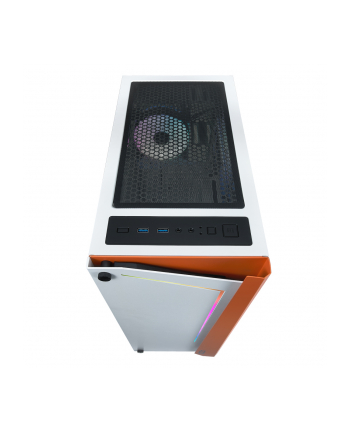 AZZA Apollo 430W-DF2, tower case (white / orange, Tempered Glass)