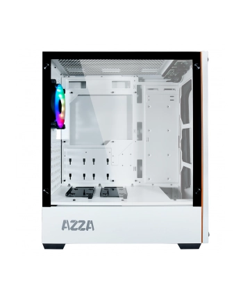 AZZA Apollo 430W-DF2, tower case (white / orange, Tempered Glass)