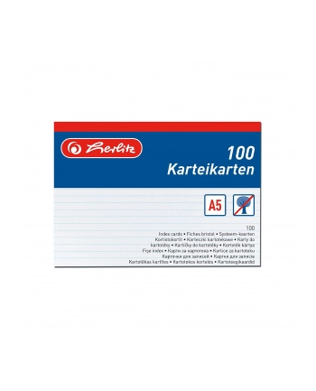 Herlitz index cards 100 pcs. Lin. white nr 1