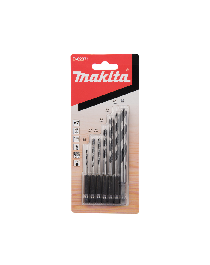 Makita wood drill set 7pcs 1/4 '''' D-62371 główny