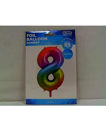 godan Balon foliowy Cyfra8 tęczowy 85cm HS-C34T8.