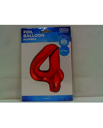 godan Balon foliowy Cyfra4 85cm czerwona BC-HCW4