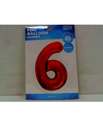 godan Balon foliowy Cyfra6 85cm czerwona BC-HCW6