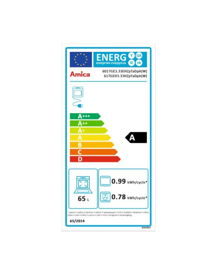 amica Kuchnia gazowo-elektryczna 617GEH3.33HZpTaDpA(W) główny