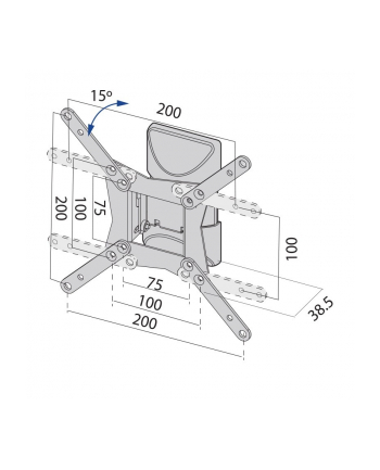 Uchwyt TV TB-152E do telewizora do 42 20kg max VESA 200x200