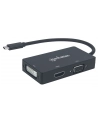 Manhattan Konwerter adapter USB-C 3.1 na HDMI / DVI / VGA  M/F 4K 1080p czarny - nr 14