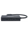 Manhattan Konwerter adapter USB-C 3.1 na HDMI / DVI / VGA  M/F 4K 1080p czarny - nr 20