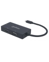 Manhattan Konwerter adapter USB-C 3.1 na HDMI / DVI / VGA  M/F 4K 1080p czarny - nr 22