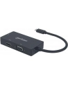 Manhattan Konwerter adapter USB-C 3.1 na HDMI / DVI / VGA  M/F 4K 1080p czarny - nr 32