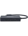 Manhattan Konwerter adapter USB-C 3.1 na HDMI / DVI / VGA  M/F 4K 1080p czarny - nr 35