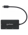 Manhattan Konwerter adapter USB-C 3.1 na HDMI / DVI / VGA  M/F 4K 1080p czarny - nr 36
