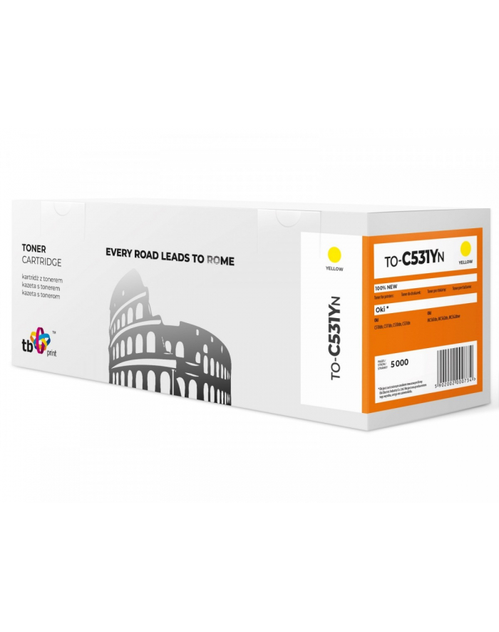 tb print Toner do OKI C531 TO-C531YN Żółty 100% nowy główny