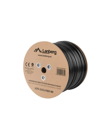 Lanberg kabel instalacyjny FTP, kat. 5e, drut OUTDOOR CU, 305m, czarny nr 1