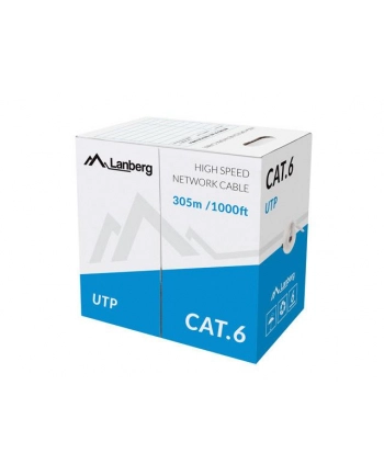 Lanberg kabel instalacyjny UTP, kat. 6, drut CU, 305m, szary