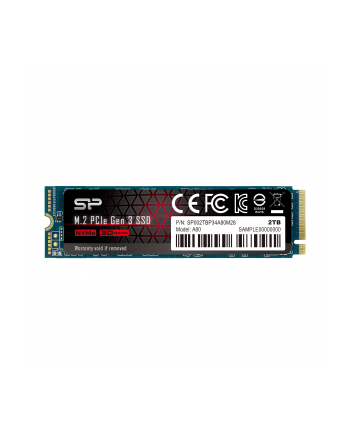 Silicon Power Dysk SSD P34A80 2TB, M.2 PCIe Gen3 x4 NVMe, 3400/3000 MB/s