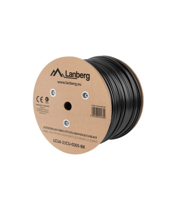 Lanberg kabel instalacyjny UTP, kat. 6, drut OUTDOOR CU, 305m, czarny nr 2