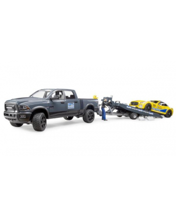 bruder Auto Dodge RAM 2500 Power Wagon z lawetą i autem Roadster Racing Team