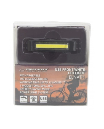 esperanza Lampka led rowerowa na przód usb elnath nr 1