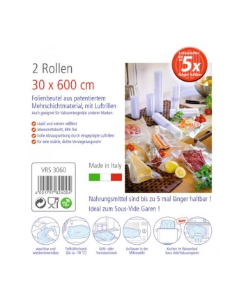 ROMMELSBACHER film roll VRS 3060, 30cm x 6 meters, vacuuming films (transparent, 2 rolls)