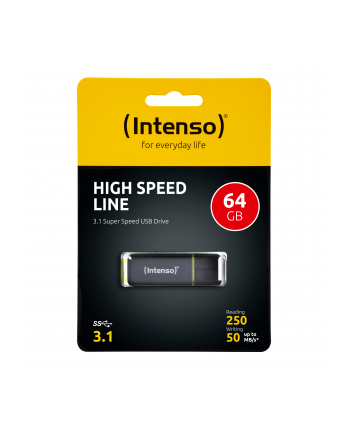 Intenso High Speed Line 64GB, USB flash drive (black / yellow, USB 3.2)