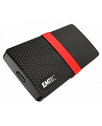 Emtec X200 Portable SSD 256GB Solid State Drive (Black / Red, USB 3.2 C (5 Gbit / s))