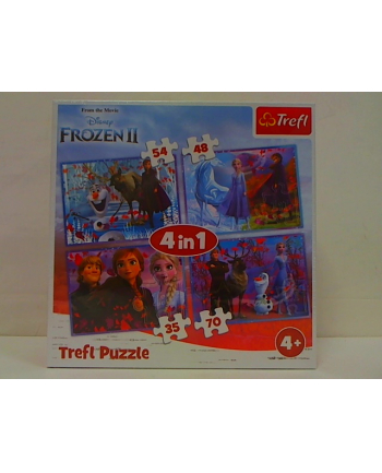 trefl Puzzle 4w1 Podróż w nieznane/ Disney Frozen2 34323