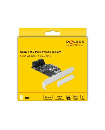 DeLOCK 4P SATA & 1Slot M.2 PCIe x4 -LP
