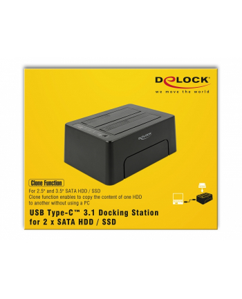 DeLOCK USB-C 3.1 DS f.2xSATA HDD / SSD - w. Clone function