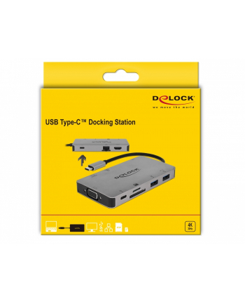 DeLOCK USB-C Docking Station 4K - HDMI / VGA / SD / USB 3.1 / LAN / PD 3.0