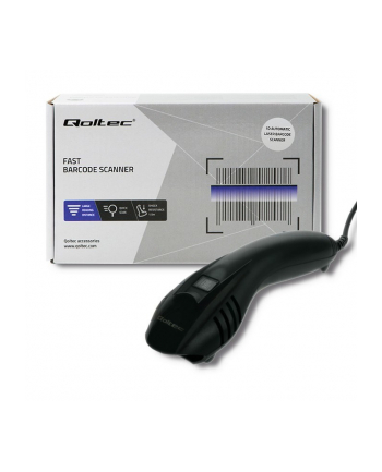 qoltec Czytnik kodów kreskowych 1D | USB |  podstawka