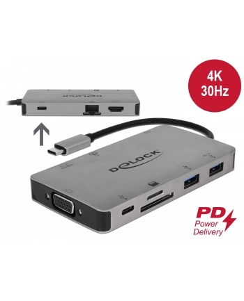 DeLOCK USB-C Docking Station 4K - HDMI / VGA / SD / USB 3.1 / LAN / PD 3.0