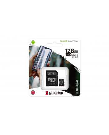 kingston Karta pamięci microSD 128GB Canvas Select Plus 100MB/s Adapter