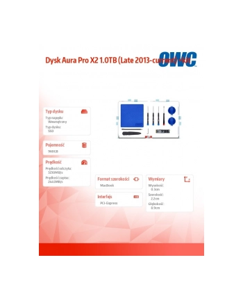 owc Dysk Aura Pro X2 960GB (Late 2013-current) +kit nr 1